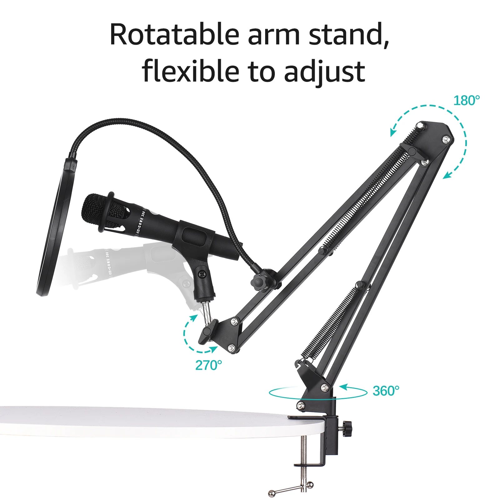 ammoon Microphone Arm Stand Set Microphone Holder + Metal Table Clamp + Filter + Sponge Wind Muff + Shock Mount 
ammoon Microphone Arm Stand Set Microphone Holder + Metal Table Clamp + Filter + Sponge Wind Muff + Shock Mount
