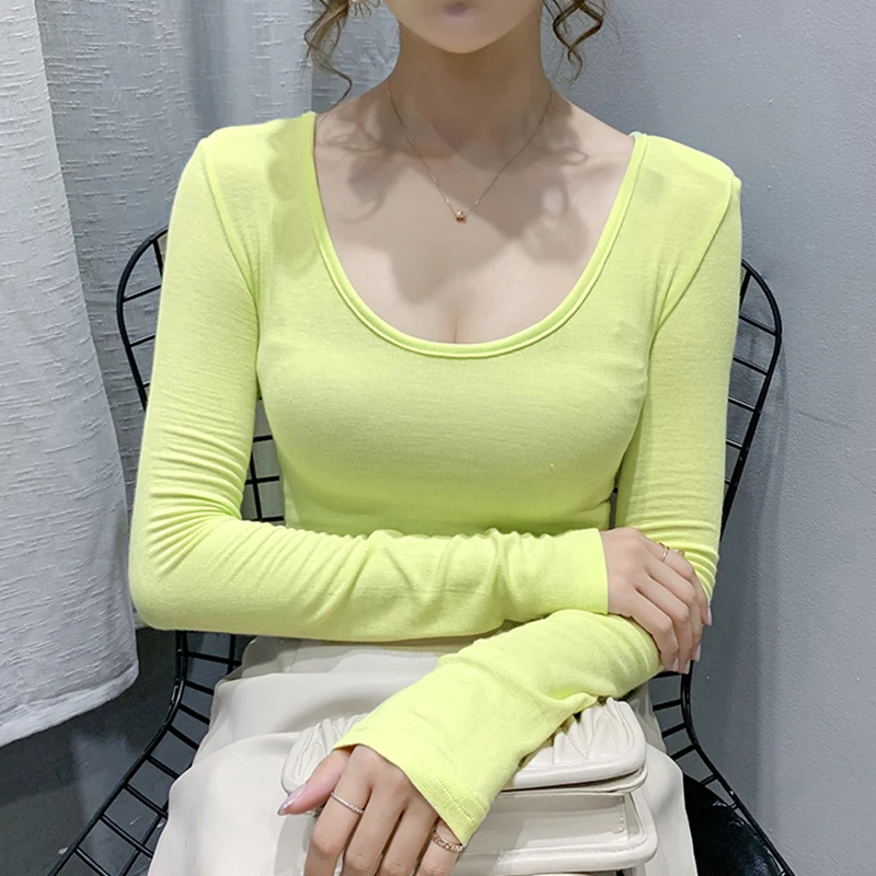 Casual Elasticity T Shirt Women Autumn Long Sleeve Tee Shirt Femme Sexy Tops Slim Solid Female Tshirts 2021 Camisetas De Mujer
Casual Elasticity T Shirt Women Autumn Long Sleeve Tee Shirt Femme Sexy Tops Slim Solid Female Tshirts 2021 Camisetas De Mujer