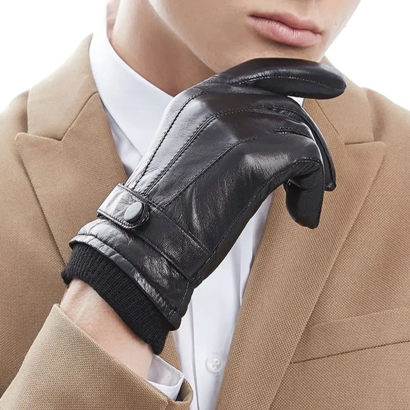 2021 New Black Men's Sheepskin Leather Gloves Men Touch Screen Driving Business Thick Warm Male Winter Mittens S2381
2021 New Black Men's Sheepskin Leather Gloves Men Touch Screen Driving Business Thick Warm Male Winter Mittens S2381