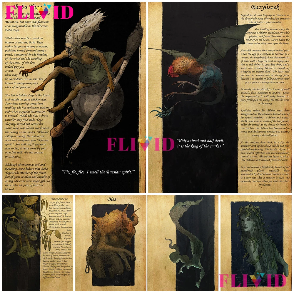 Slavic Beasts Slavic Bestiary Print Wall Art Canvas Painting Creatures From Slavic Folklore Posters And Prints Witch Decoration
Slavic Beasts Slavic Bestiary Print Wall Art Canvas Painting Creatures From Slavic Folklore Posters And Prints Witch Decoration