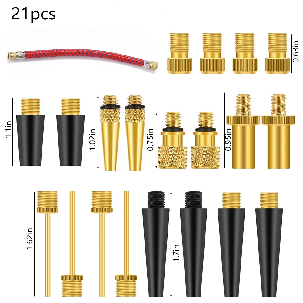 21pcs Bicycle Tire Inflatable Tube Needle Air Hose Adapter Kits Connector Pump Basketball Valve Bicycle Repair Tools
21pcs Bicycle Tire Inflatable Tube Needle Air Hose Adapter Kits Connector Pump Basketball Valve Bicycle Repair Tools