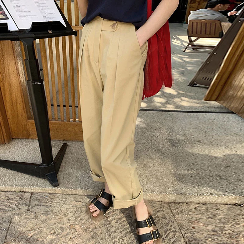 Elegant Formal High Waist Harem Straight Solid Pants Women Bottom 2021 New OL Solid Fashion Loose Suit Trousers Female
Elegant Formal High Waist Harem Straight Solid Pants Women Bottom 2021 New OL Solid Fashion Loose Suit Trousers Female