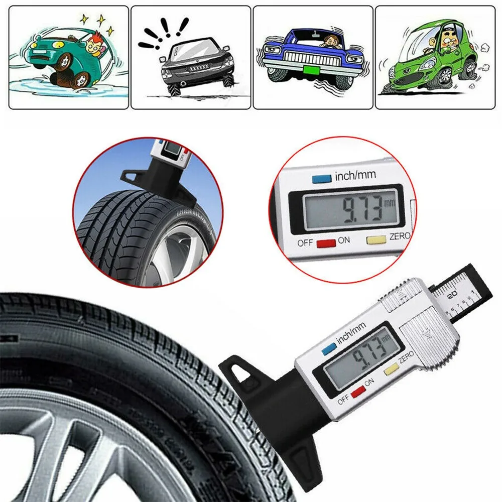 Digital Car Tyre Tire Tread Depth Gauge Meter Auto Tire Wear Detection Measuring Tool Caliper Thickness Gauges Shoe Pad 25mm
Digital Car Tyre Tire Tread Depth Gauge Meter Auto Tire Wear Detection Measuring Tool Caliper Thickness Gauges Shoe Pad 25mm