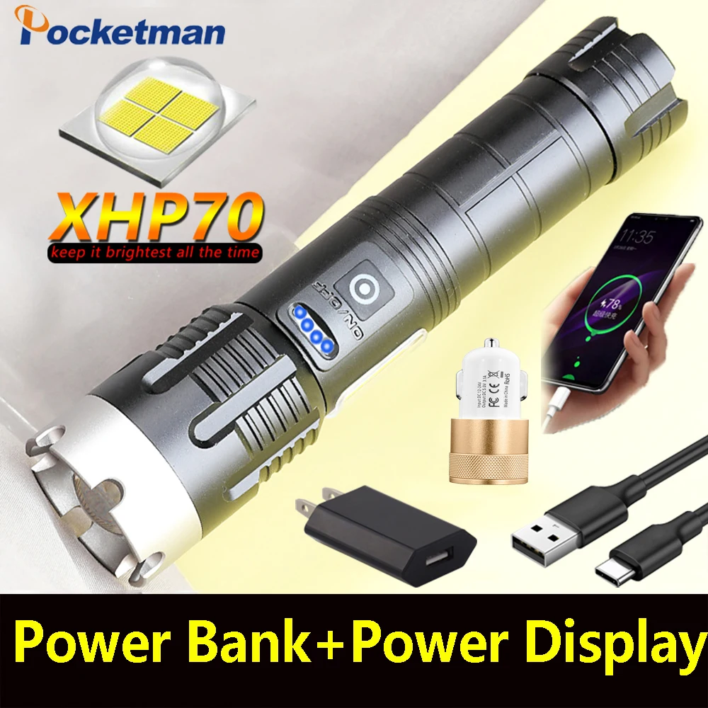 Фонарик XHP70 с зарядкой от USB, мощный светодиодный светильник с внешним аккумулятором и босветильник светом COB, уличное освещение
Фонарик XHP70 с зарядкой от USB, мощный светодиодный светильник с внешним аккумулятором и босветильник светом COB, уличное освещение