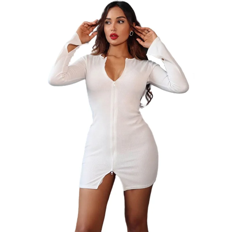 2020 Autumn Women Sexy Party Dresses Clubwear Mini Solid Dress Deep V-neck Dresses for Women Party Sexy Y2k Long Sleeve Dress
2020 Autumn Women Sexy Party Dresses Clubwear Mini Solid Dress Deep V-neck Dresses for Women Party Sexy Y2k Long Sleeve Dress