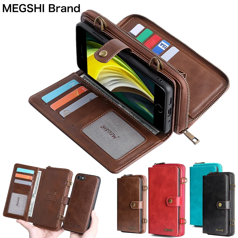 Кожаный чехол на магните для iPhone 12 Pro SE 2020 8 7 6 6S Plus 11 Max XS XR X Coque Многофункциональный