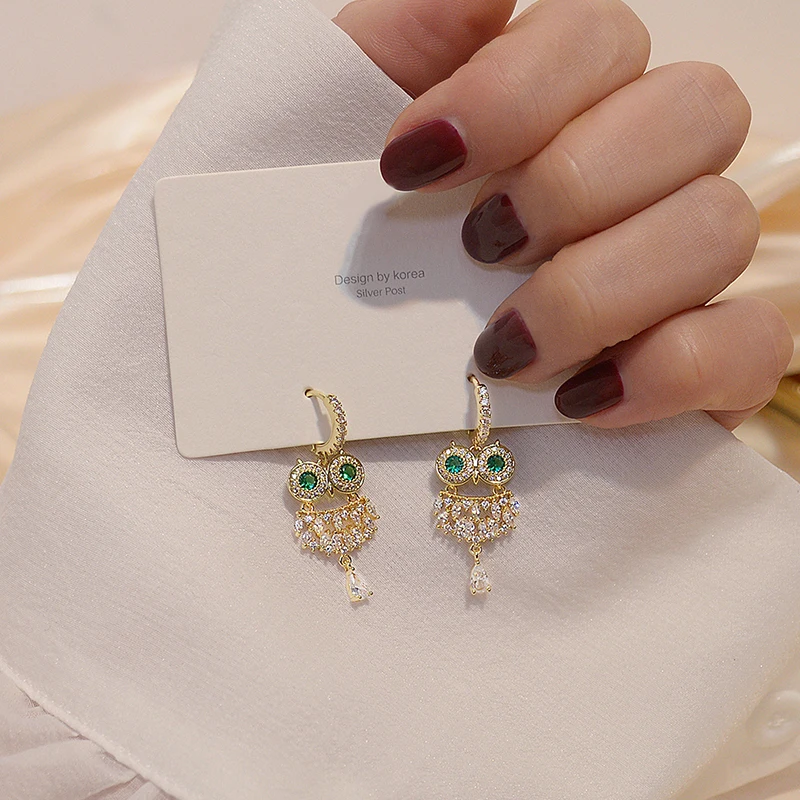 Exquisite Owl Rhinestone Earring for Women AAA Zircon Green Crystal Drop Earring Daily Pendant Birthday Gift Party Jewels
Exquisite Owl Rhinestone Earring for Women AAA Zircon Green Crystal Drop Earring Daily Pendant Birthday Gift Party Jewels