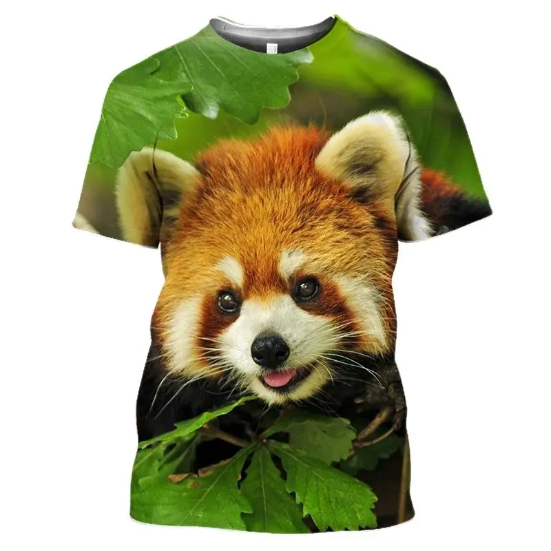 

3D Print Cute Red Panda Bear Animals Tshirt Women Men's Casual Hip Hop Pullover Harajuku Short Sleeve T-shirt Tee Tops