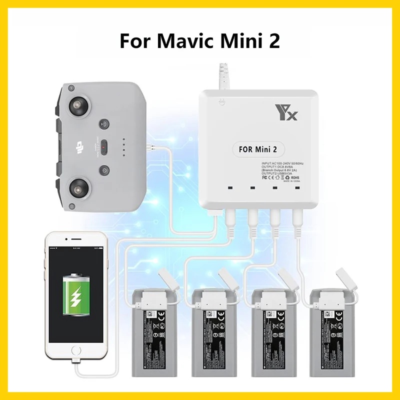 6 in 1 Mavic Mini 2 drone Battery Charger with USB Charge Port Remote Control Charging for Dji Mini 2 drone
6 in 1 Mavic Mini 2 drone Battery Charger with USB Charge Port Remote Control Charging for Dji Mini 2 drone