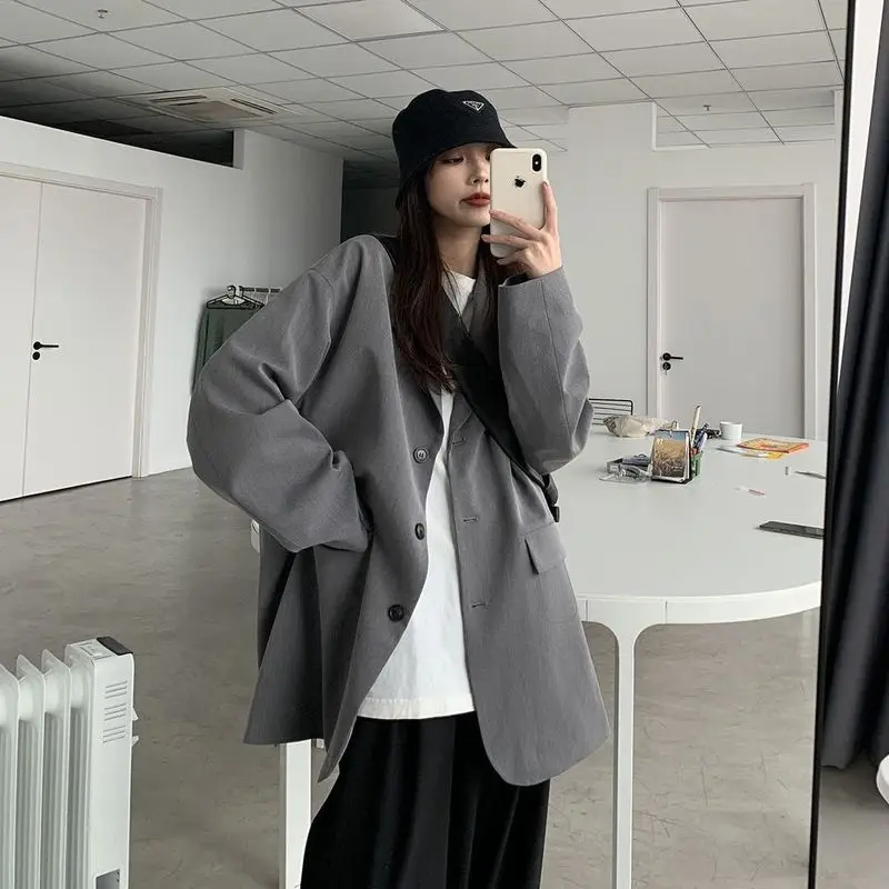 Suit Jacket Women 2021 Spring-autumn New Retro Hong-Kong Style Casual Jackets Female Korean Fashion Oversized Trendy Top Clothes
Suit Jacket Women 2021 Spring-autumn New Retro Hong-Kong Style Casual Jackets Female Korean Fashion Oversized Trendy Top Clothes