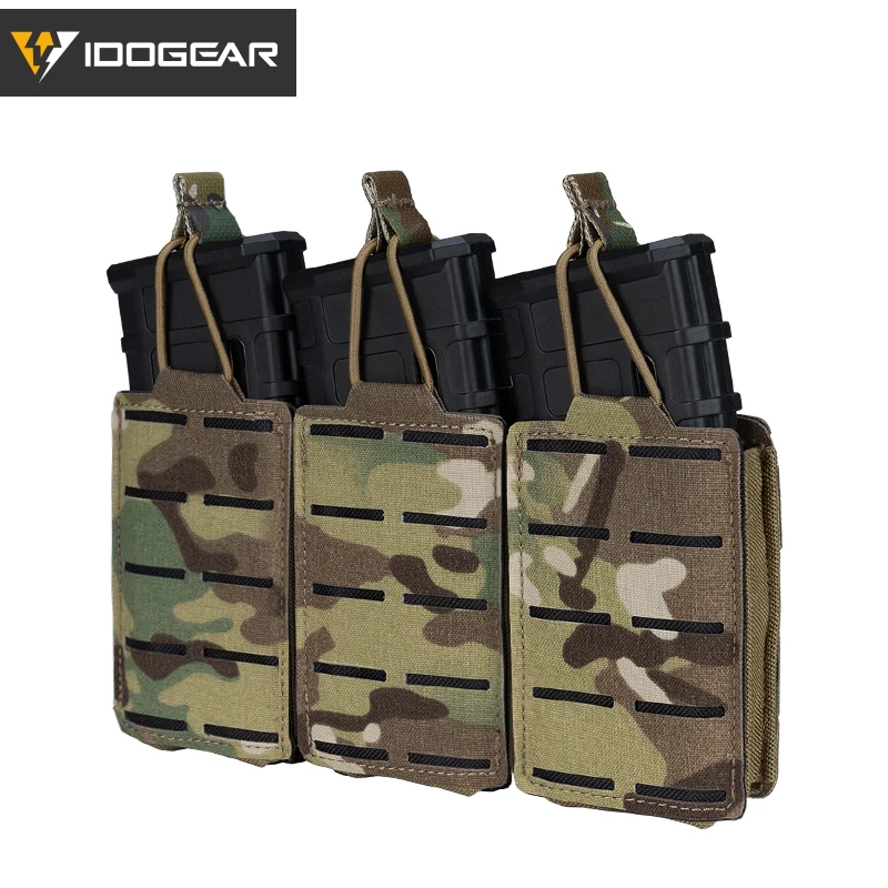 IDOGEAR Тактический LSR 556 маг мешок тройной Перевозчик MOLLE сумка лазерная резка