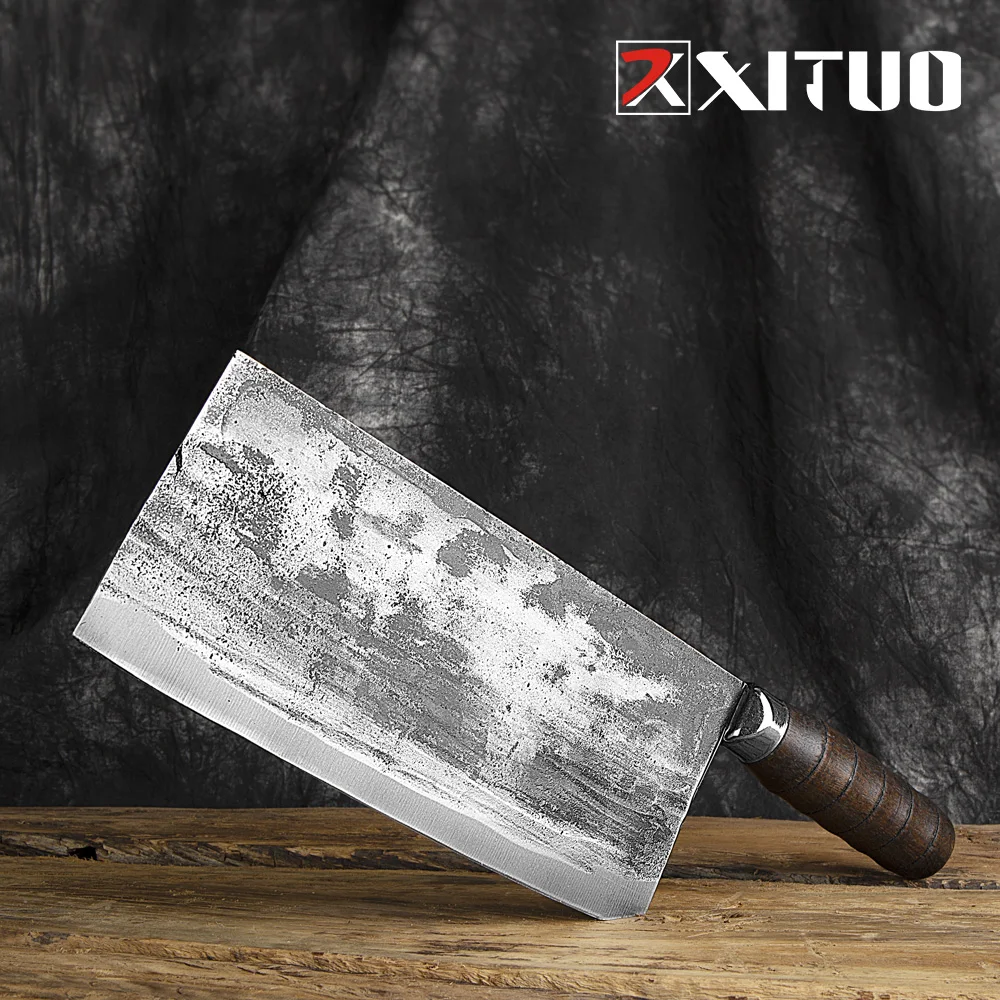 XITUO Hand Forged Kitchen Knife HIgh Carbon Steel Meat Chopper Chef Cleaver Cut Bone Butcher Knife Hunting Cooking Nakiri Knife 
XITUO Hand Forged Kitchen Knife HIgh Carbon Steel Meat Chopper Chef Cleaver Cut Bone Butcher Knife Hunting Cooking Nakiri Knife