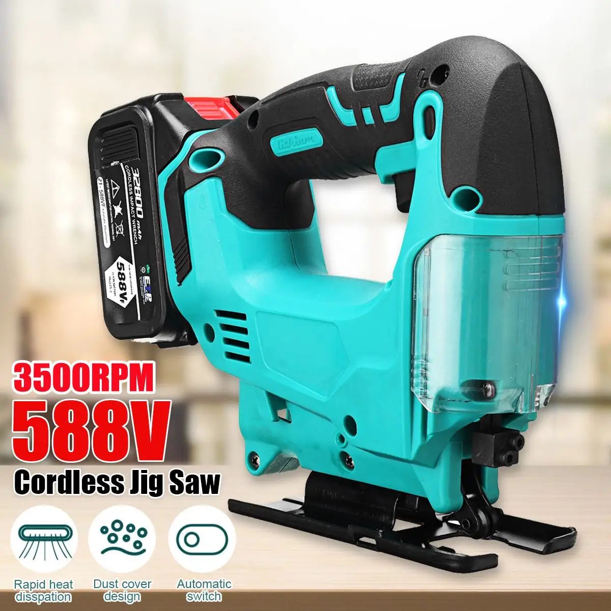 588V Cordless Electric Jigsaw Rechargeable Adjustable Wood Metal Brushless Jig Saw Woodworking Power Tools for Makita Battery
588V Cordless Electric Jigsaw Rechargeable Adjustable Wood Metal Brushless Jig Saw Woodworking Power Tools for Makita Battery