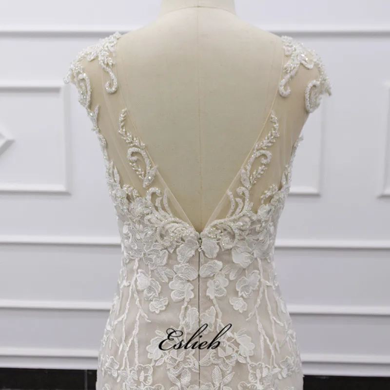 Eslieb mermaid wedding dress 2020 Ivory bride long train with full lace bride dress
Eslieb mermaid wedding dress 2020 Ivory bride long train with full lace bride dress