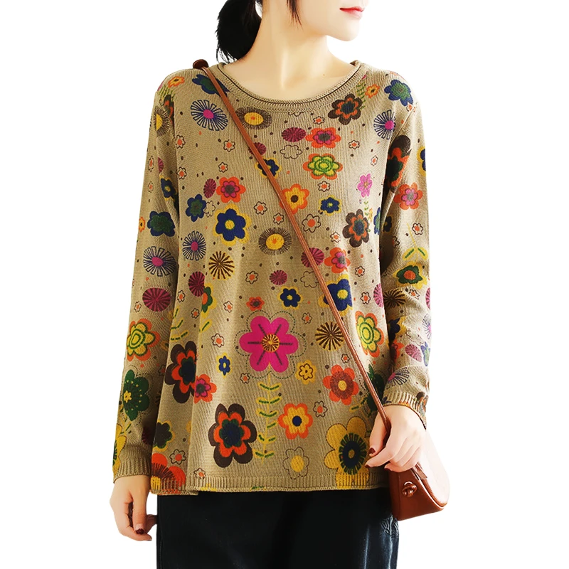 Retro flower Print bottoming oversized sweater Pullovers 2020 Spring Vintage pullover knitwear Clothing women's loose Large size
Retro flower Print bottoming oversized sweater Pullovers 2020 Spring Vintage pullover knitwear Clothing women's loose Large size