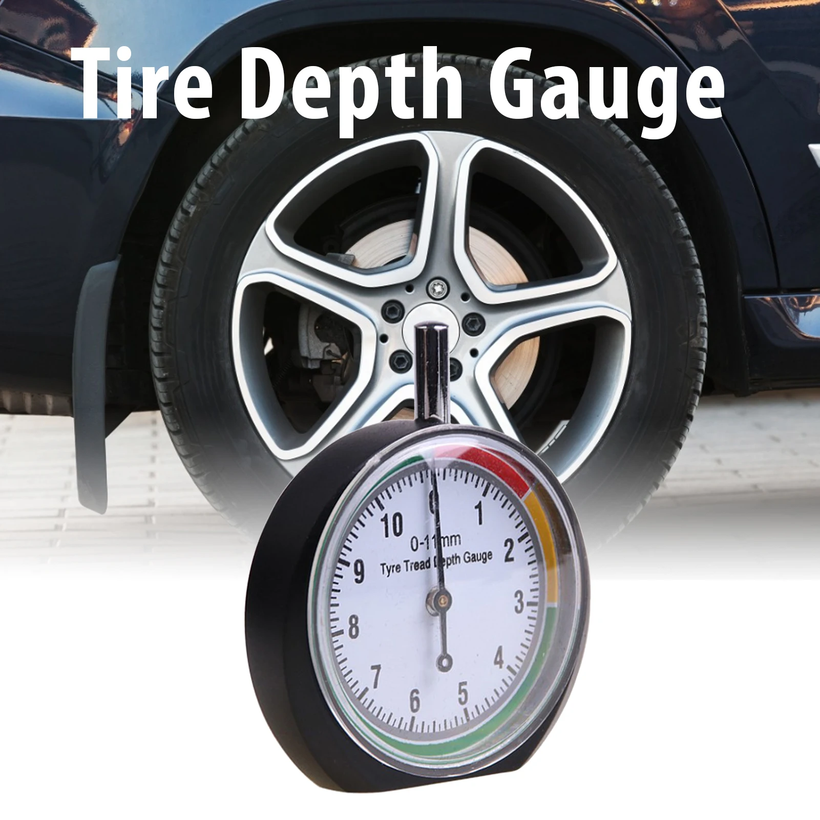 

Portable Car Tyre Tread Depth Gauge Trucks Van Tire Pointer Monitor Measure Device Tool Tire Depth Gauge Automobile Accessories