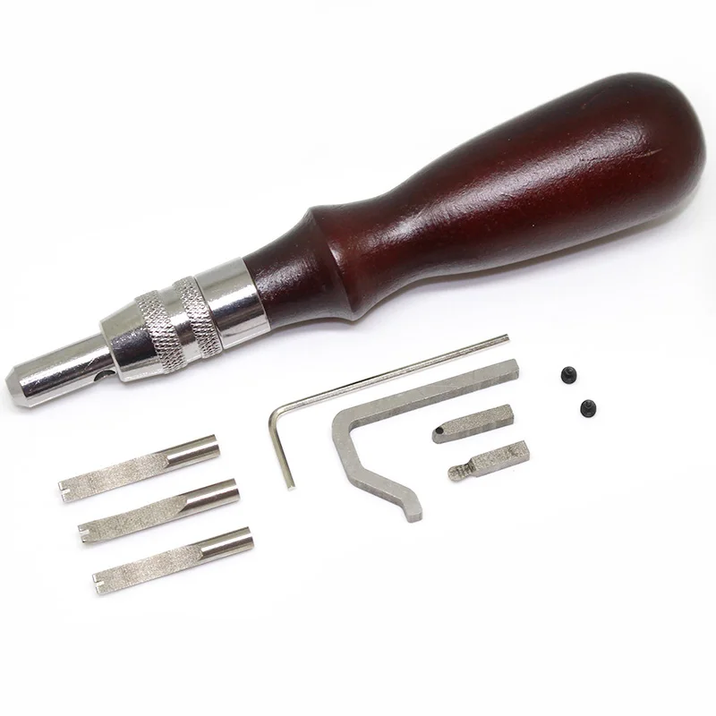 5 In 1 DIY Adjustable Leathercraft Pressure Edge Stitching Groover Pro Handle leather Craft Edge Cutting Sideline Tool Set
5 In 1 DIY Adjustable Leathercraft Pressure Edge Stitching Groover Pro Handle leather Craft Edge Cutting Sideline Tool Set