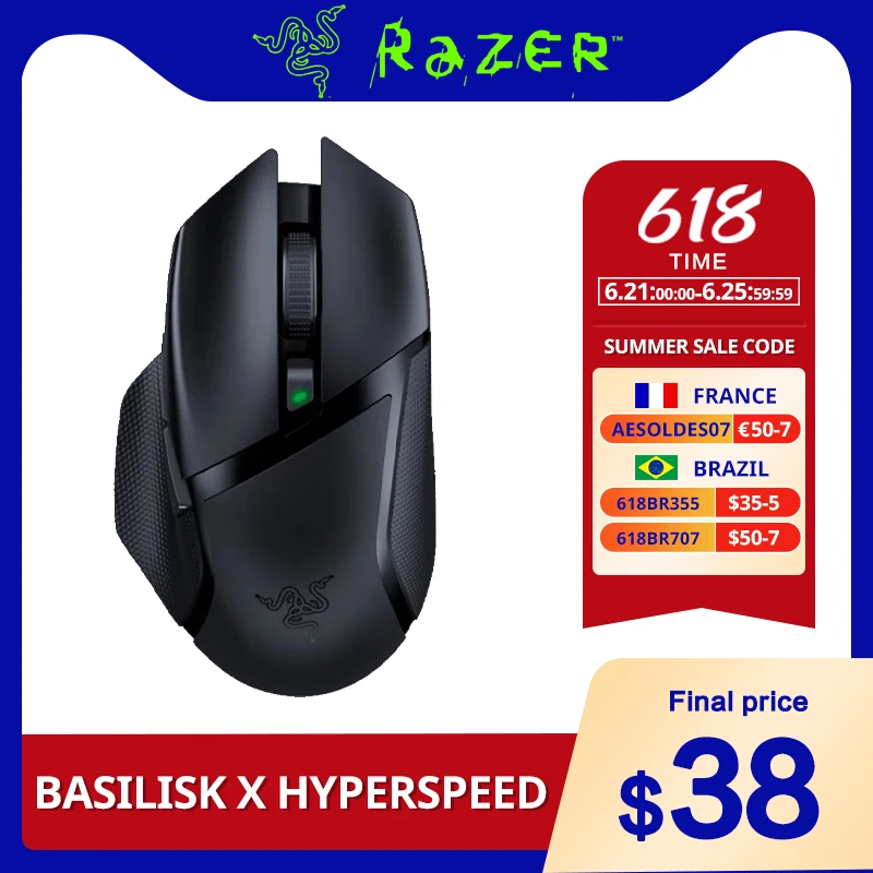 Мышь Компьютерная Razer Basilisk X беспроводная 16000DPI|Мыши| |