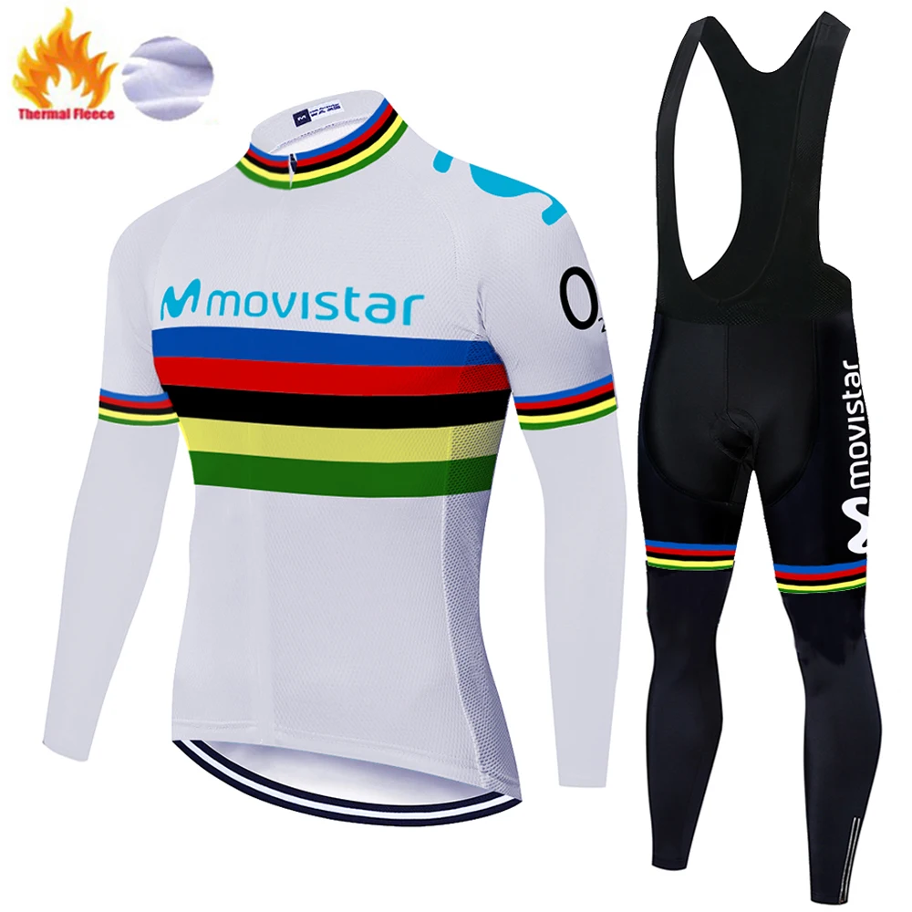 12D гелевая Команда с длинным рукавом maillot movistar Велоспорт Джерси нагрудник