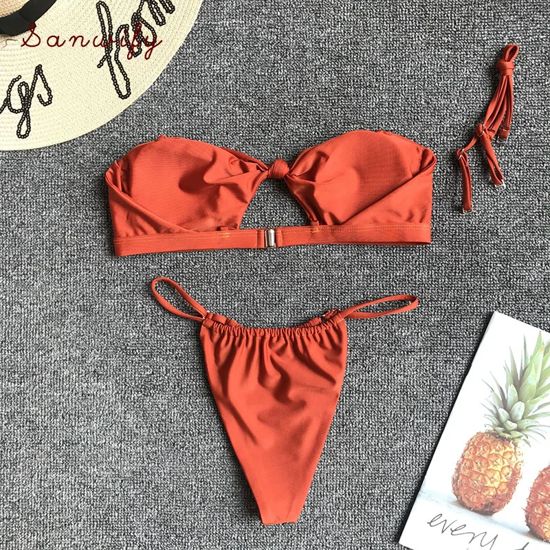 Swimsuit Women Solid Thong Bikini 2019 Sexy Swimwear Women Bathing Suit Adjust Bikinis Push Up Beach Swim Wear 
Swimsuit Women Solid Thong Bikini 2019 Sexy Swimwear Women Bathing Suit Adjust Bikinis Push Up Beach Swim Wear