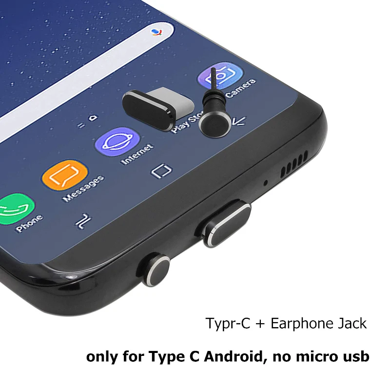 Комплект пылезащитных заглушек для телефона типа C разъем USB Type-C и наушников 3 5 мм