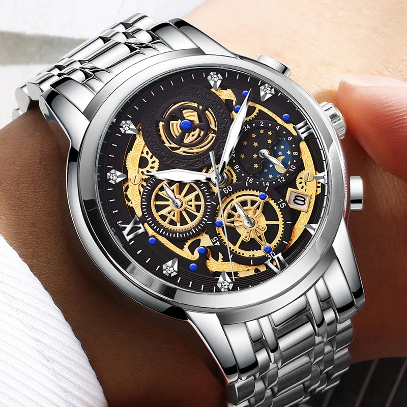 2021 New Fashion Men's Watch Stainless Steel Top Brand Luxury Waterproof Sports Chronograph Quartz Men's Relogio Masculino
2021 New Fashion Men's Watch Stainless Steel Top Brand Luxury Waterproof Sports Chronograph Quartz Men's Relogio Masculino