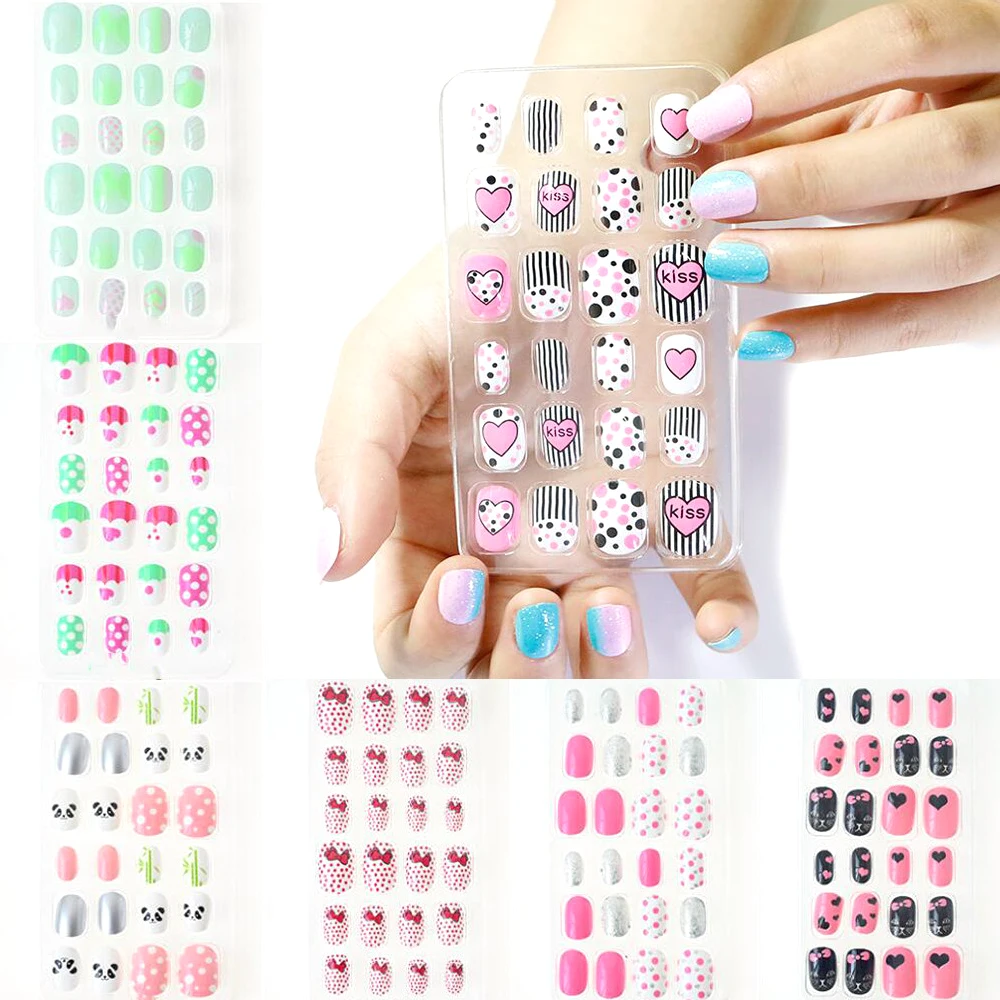 24PCS-24 Styles Candy Cartoon Press On False Nail Tips Full Cover Kids Fake Nails Glue On For Children Girls Manicuring @C1001-2
24PCS-24 Styles Candy Cartoon Press On False Nail Tips Full Cover Kids Fake Nails Glue On For Children Girls Manicuring @C1001-2