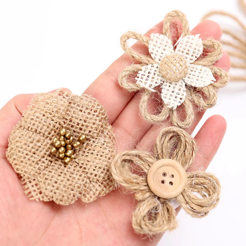 1/2pcs Handmade Jute Hessian Burlap Rose Flowers Vintage Rustic Wedding Christmas Decoration Jute for home Craft Flowers
1/2pcs Handmade Jute Hessian Burlap Rose Flowers Vintage Rustic Wedding Christmas Decoration Jute for home Craft Flowers