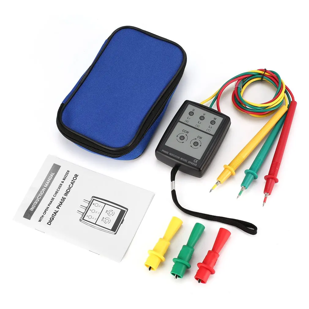 SM-852B 3-Phase Sequence Tester 60V~600V AC Sequence Order Rotation Indicator Tester 20Hz-400Hz New Arrival
SM-852B 3-Phase Sequence Tester 60V~600V AC Sequence Order Rotation Indicator Tester 20Hz-400Hz New Arrival