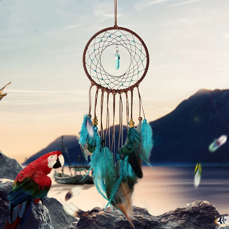 Indian Style Blue Feather Home Decor Handmade Ornament Dream Catcher Girls Children Kids Gifts Living Room Bedroom Decoration
Indian Style Blue Feather Home Decor Handmade Ornament Dream Catcher Girls Children Kids Gifts Living Room Bedroom Decoration