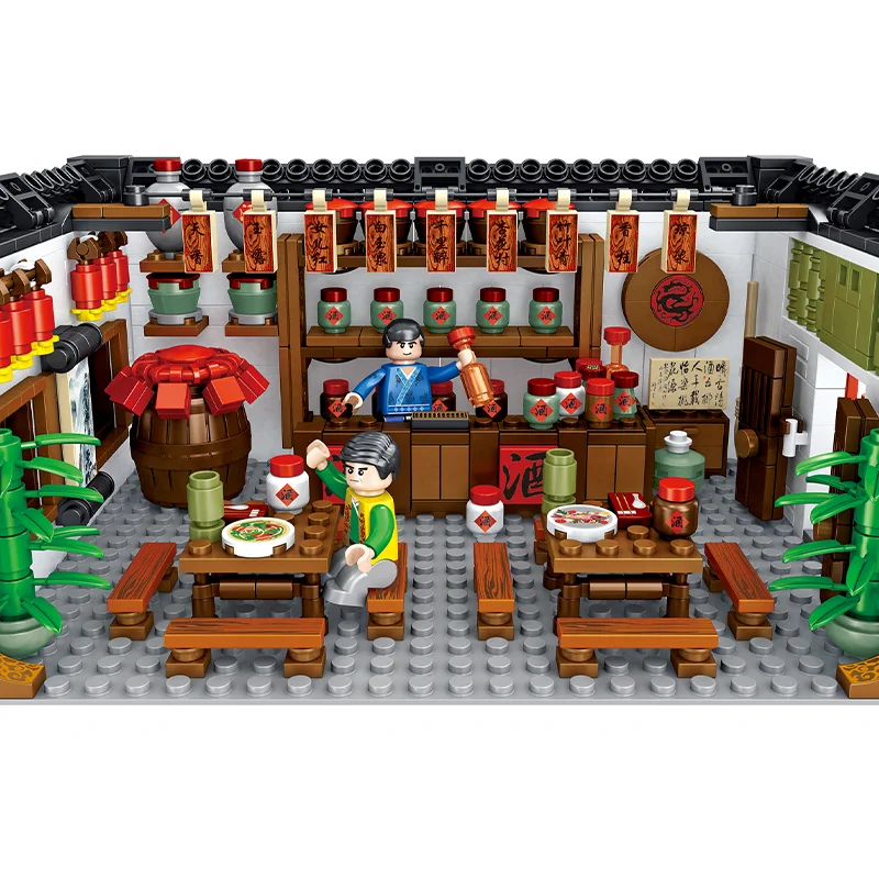 Chinese Antiquity Style Tavern Inn Bar Scene Room Home decor Model Building Blocks With Figures Bricks Toys For Children's Gifts
Chinese Antiquity Style Tavern Inn Bar Scene Room Home decor Model Building Blocks With Figures Bricks Toys For Children's Gifts
