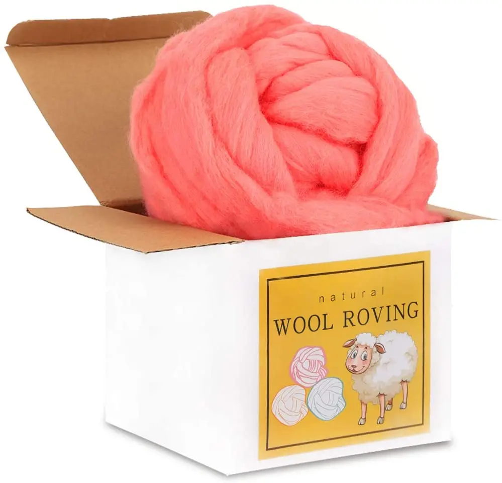 Imzay Wool Roving Bulk - Light Red 8.82oz Super Wool Chunky Yarn, Wool Roving Top For Hand Spinning, Felting, Weaving
Imzay Wool Roving Bulk - Light Red 8.82oz Super Wool Chunky Yarn, Wool Roving Top For Hand Spinning, Felting, Weaving