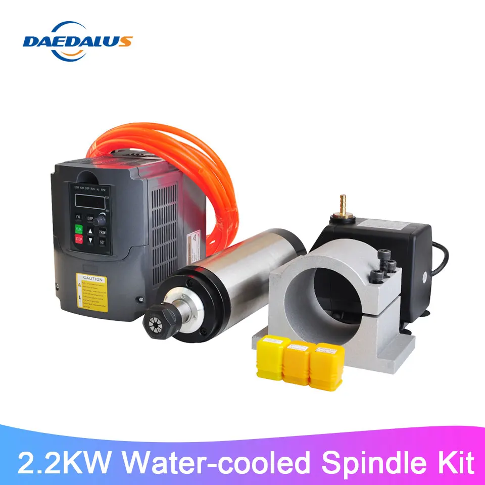 CNC Spindle Kit 2.2KW Water Cooled Spindle Motor 110V 220V VFD Inverter Converter 80MM Clamp 75W Water Pump 3pcs ER20 Collets
CNC Spindle Kit 2.2KW Water Cooled Spindle Motor 110V 220V VFD Inverter Converter 80MM Clamp 75W Water Pump 3pcs ER20 Collets