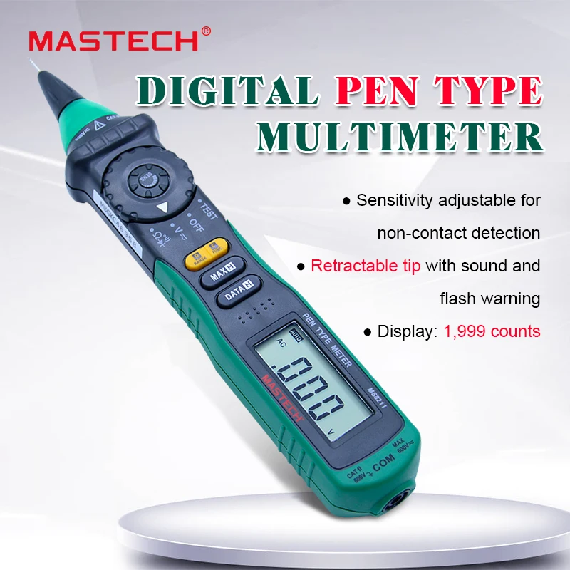 Цифровой Мультиметр MASTECH MS8211, Бесконтактный детектор напряжения переменного тока с автоматическим выбором диапазона
Цифровой Мультиметр MASTECH MS8211, Бесконтактный детектор напряжения переменного тока с автоматическим выбором диапазона