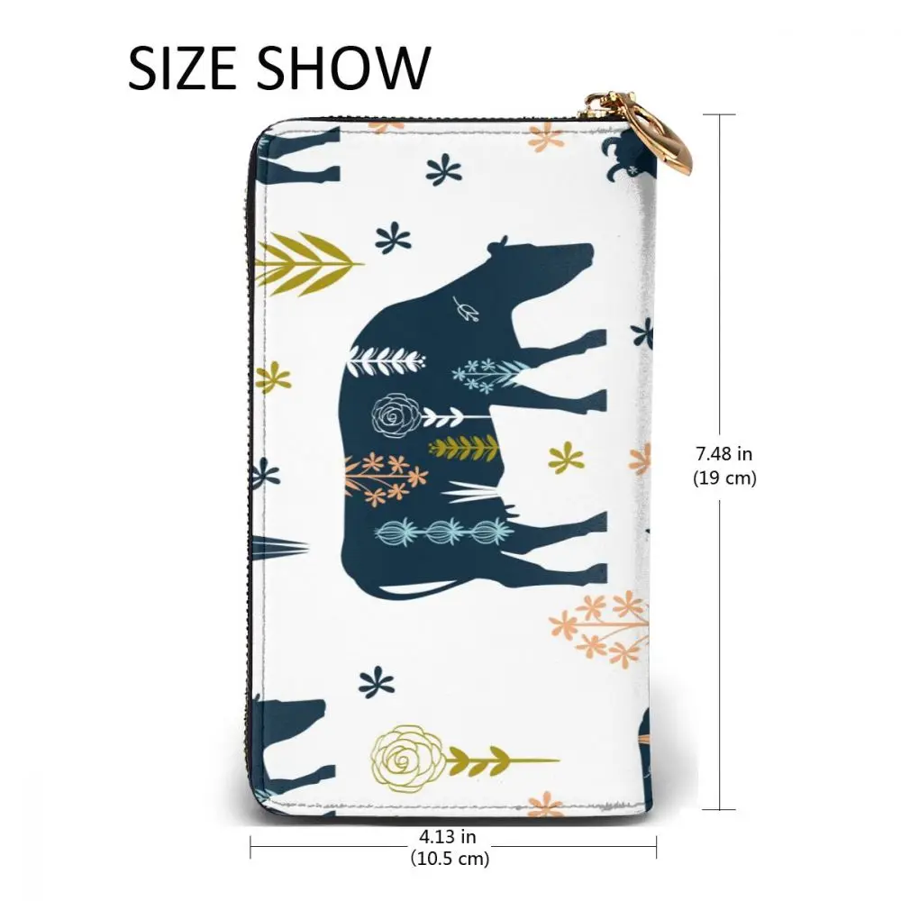 Long Clutch Wallet Silhouettes Of Cows And Flowers Large Capacity Leather Purse Zipper Pocket Card Holder for Woman Man
Long Clutch Wallet Silhouettes Of Cows And Flowers Large Capacity Leather Purse Zipper Pocket Card Holder for Woman Man