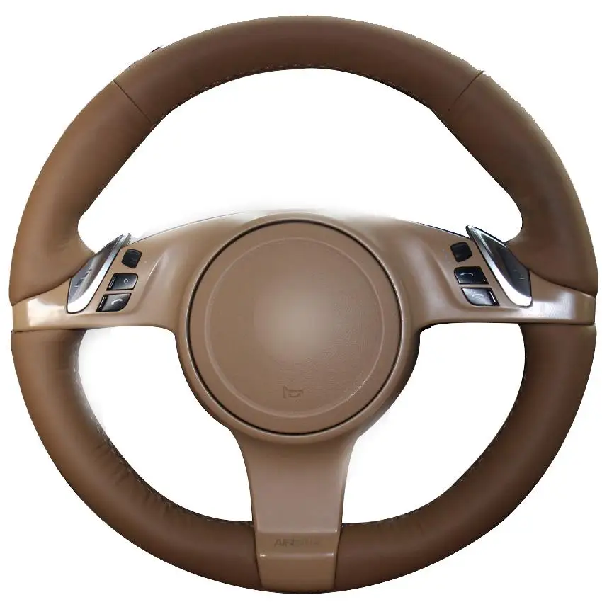 DIY Custom Hand Stitching Dark Brown Natural Leather Car Steering Wheel Cover for Porsche Cayenne Panamera 2010 2011
DIY Custom Hand Stitching Dark Brown Natural Leather Car Steering Wheel Cover for Porsche Cayenne Panamera 2010 2011