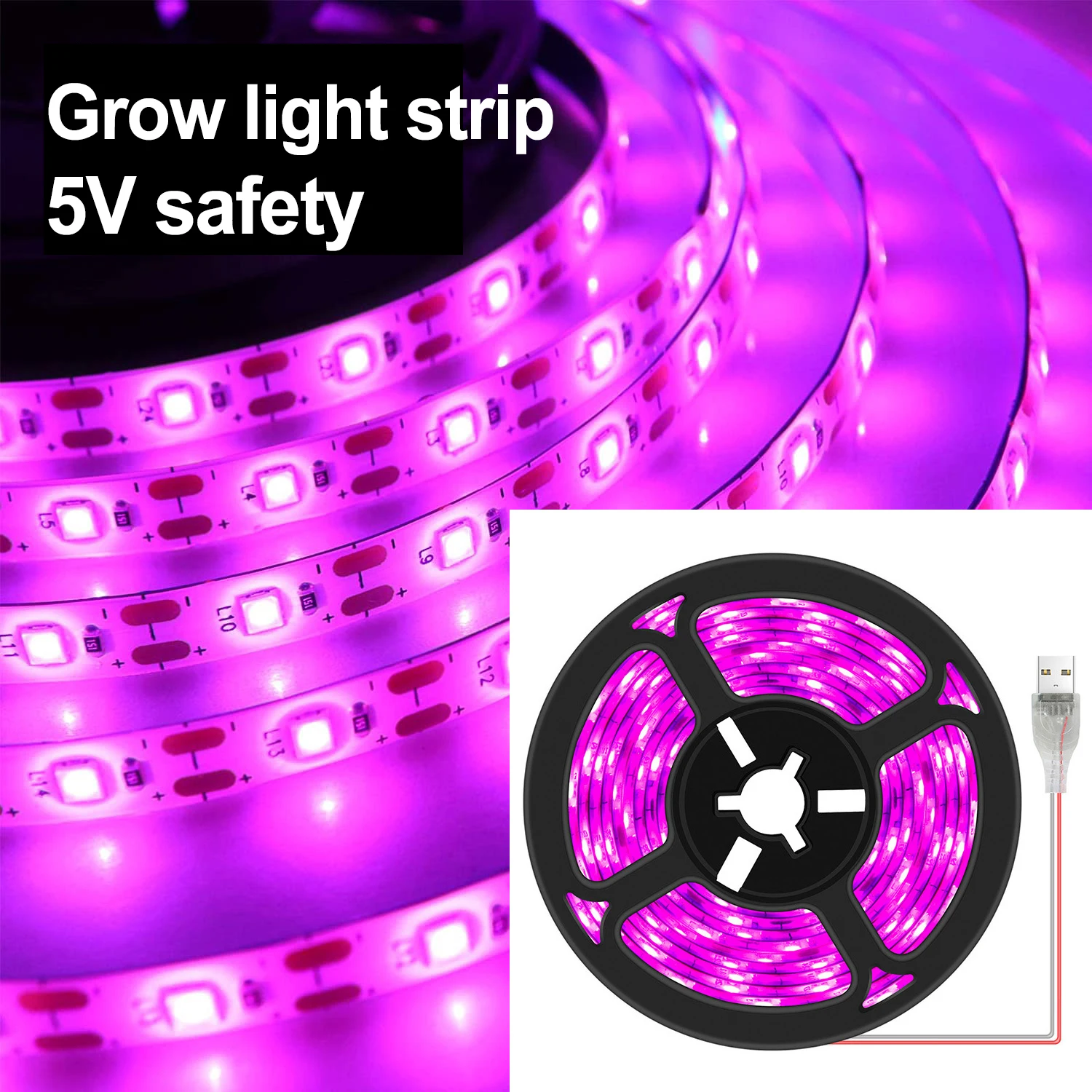 Светодиодная Водонепроницаемая фитолампа полного спектра с USB, 5 В, 1/2/3/5 м 
Светодиодная Водонепроницаемая фитолампа полного спектра с USB, 5 В, 1/2/3/5 м