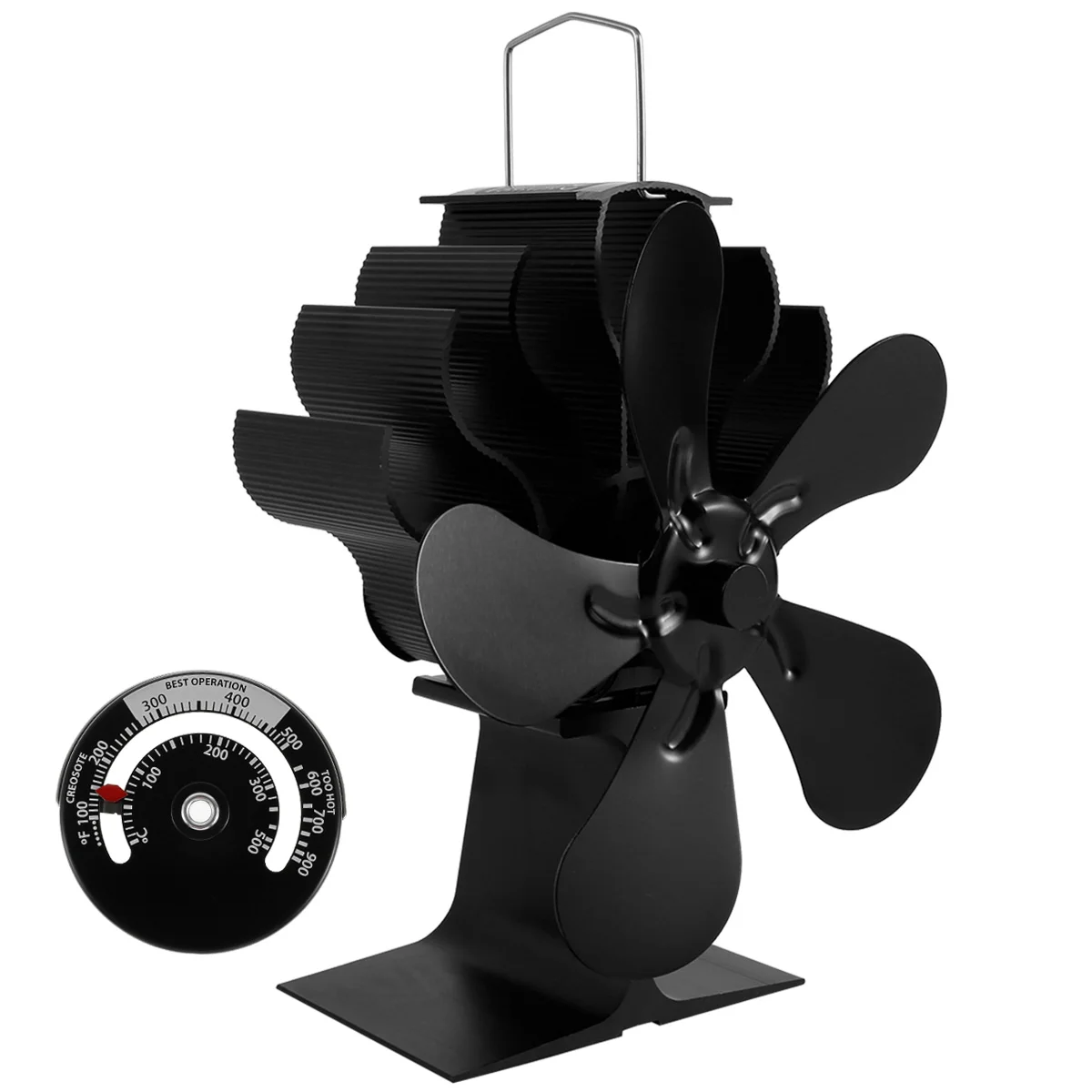 NEW Black Fireplace 5 Blades Heat Powered Stove Fan With thermometer Log Wood Burner Quiet Home Fireplace Efficient Distribution
NEW Black Fireplace 5 Blades Heat Powered Stove Fan With thermometer Log Wood Burner Quiet Home Fireplace Efficient Distribution