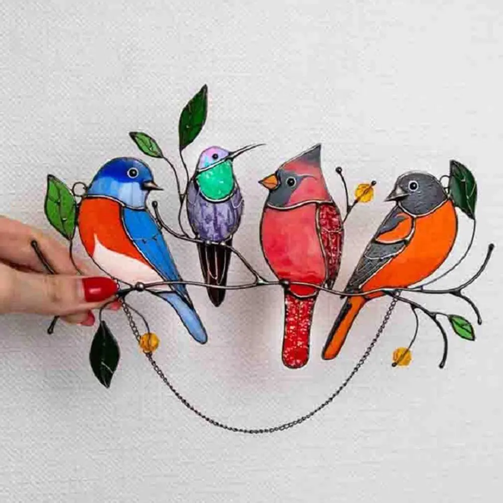 Multicolor Birds On A Wire High Stained Ornament Bird Series Hanging Ornaments Pendant Home Decor Gifts For Bird Lover
Multicolor Birds On A Wire High Stained Ornament Bird Series Hanging Ornaments Pendant Home Decor Gifts For Bird Lover