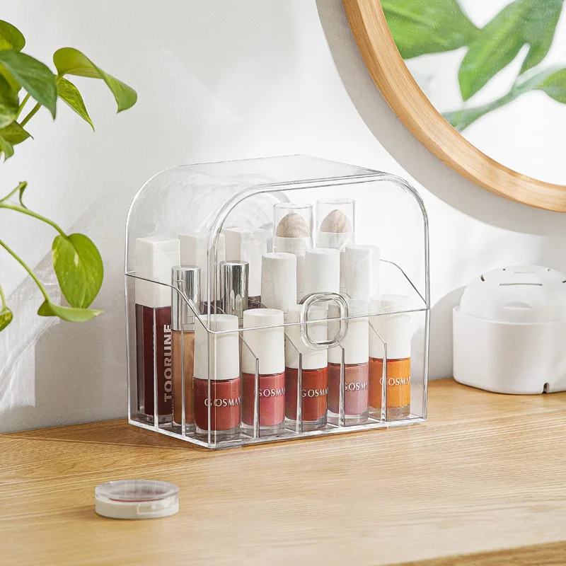15 points lipstick cosmetics desktop storage box Nachuan transparent plastic with dust cover makeup tool finishing box
15 points lipstick cosmetics desktop storage box Nachuan transparent plastic with dust cover makeup tool finishing box