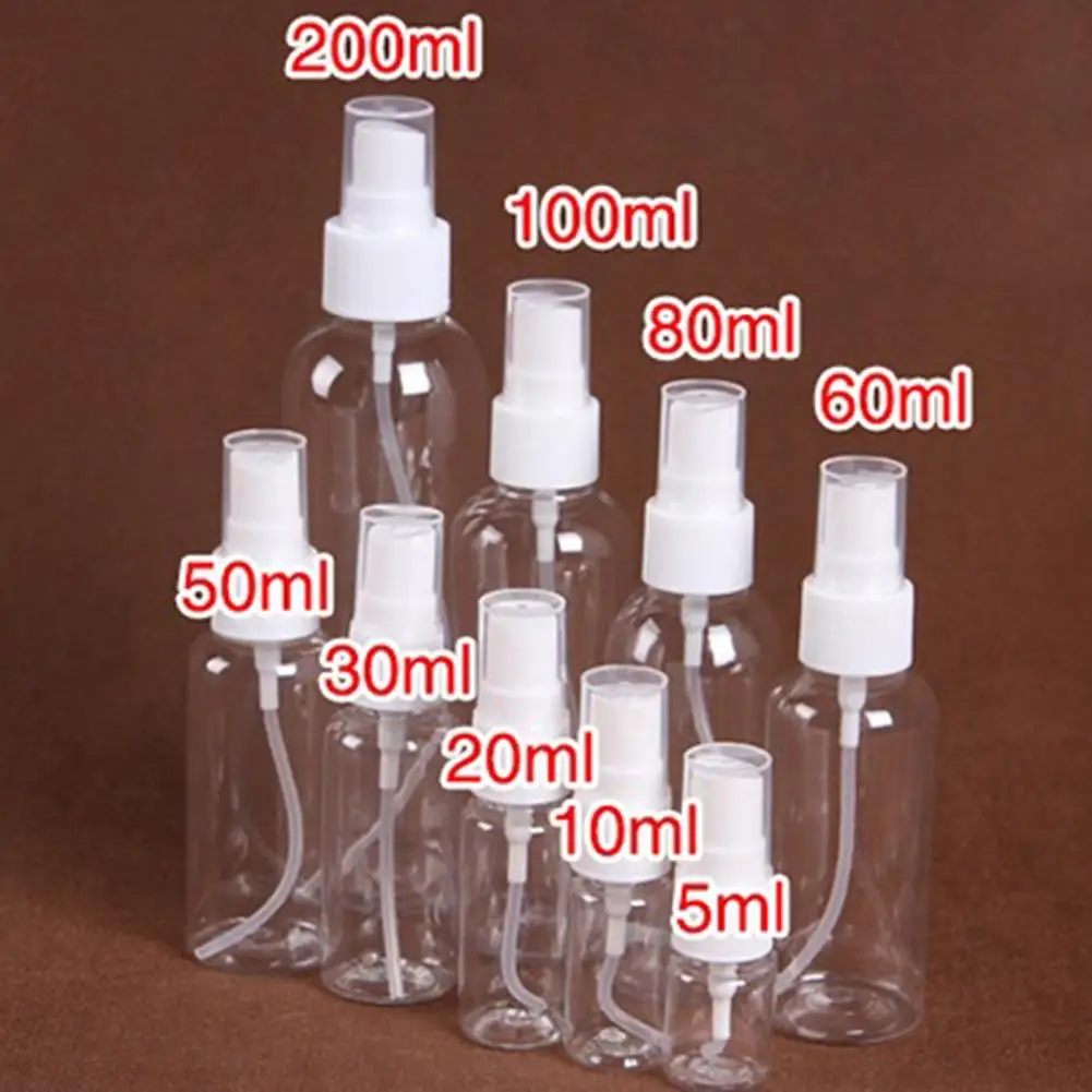 Portable small Transparent Plastic Empty Spray Bottle Refillable 5ml/10ml/15ml/20ml/30ml/40ml/60ml/80ml/100ml/120ml/200ml 
Portable small Transparent Plastic Empty Spray Bottle Refillable 5ml/10ml/15ml/20ml/30ml/40ml/60ml/80ml/100ml/120ml/200ml