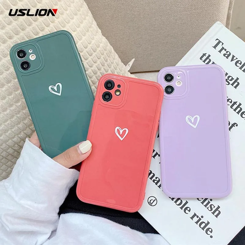 USLION Love Heart Phone Case For iPhone 13 12 11 Pro Max Mini XR X XS Max 7 8 Plus Soft Silicone Camera Protective Back Cover
USLION Love Heart Phone Case For iPhone 13 12 11 Pro Max Mini XR X XS Max 7 8 Plus Soft Silicone Camera Protective Back Cover