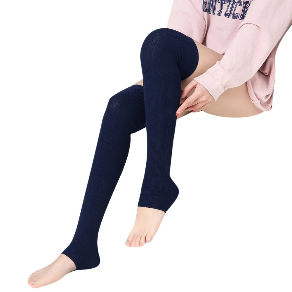 Женские вязаные длинные носки выше колена высокие облегающие чулки новые модные