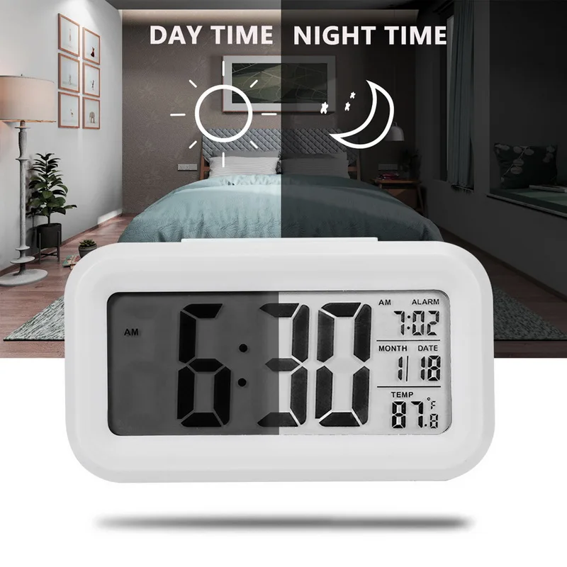 Multifunctional Digital Alarm LED Intelligent Night Light Smart Clock Temperature Calendar Snooze Function Desk Alarm Clock
Multifunctional Digital Alarm LED Intelligent Night Light Smart Clock Temperature Calendar Snooze Function Desk Alarm Clock