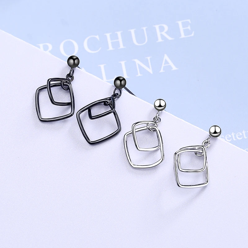 Hollow Geometric Double Square Earrings Drop Dangle Earring for Women Black/Silver Simple Fine Creative Piercing Jewelry
Hollow Geometric Double Square Earrings Drop Dangle Earring for Women Black/Silver Simple Fine Creative Piercing Jewelry