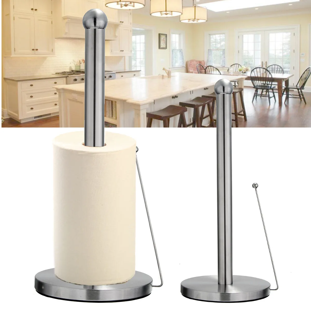 Paper Towel Holder Stainless Steel Standing Tissue Holder One Handed Tear Perfect Modern Design for Kitchen Keeps Kitchens
Paper Towel Holder Stainless Steel Standing Tissue Holder One Handed Tear Perfect Modern Design for Kitchen Keeps Kitchens