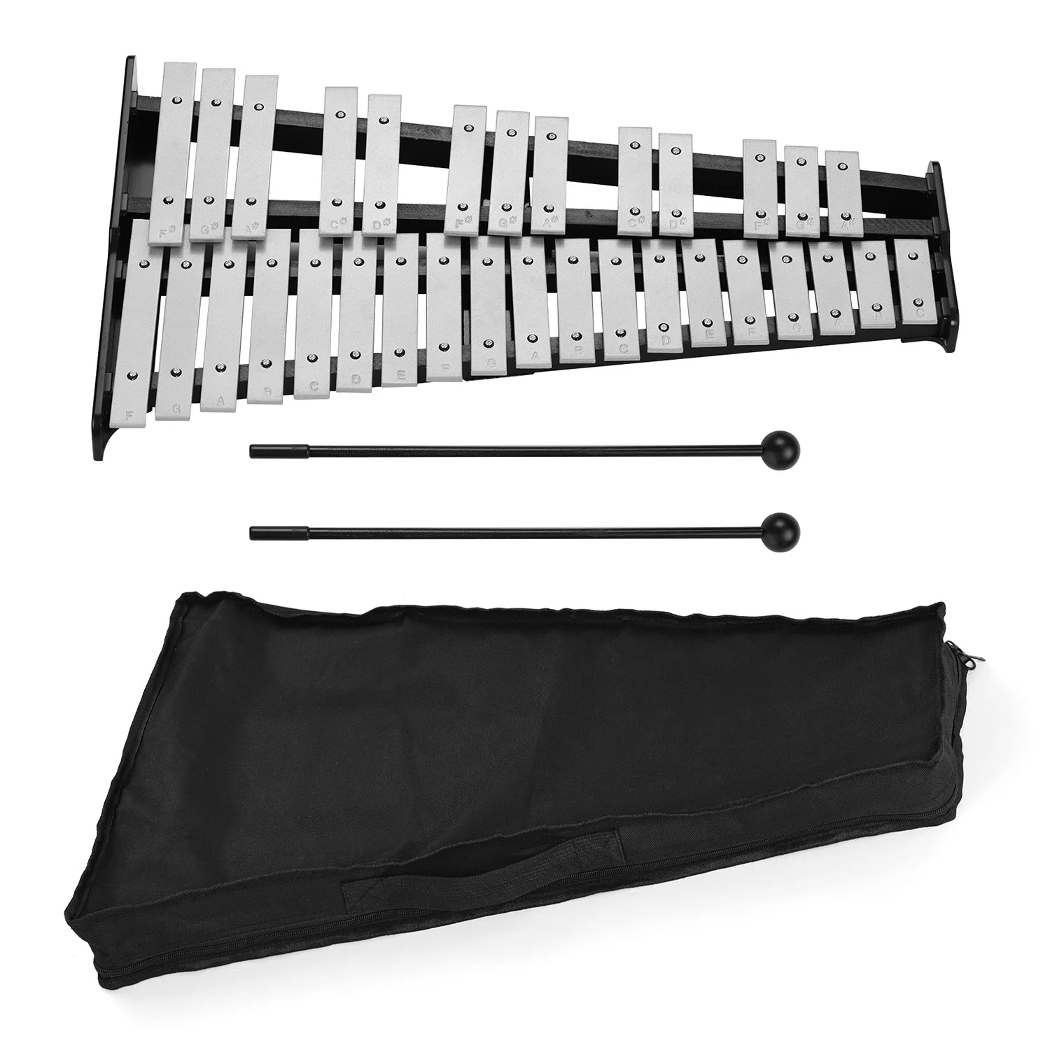 32-Note Xylophone Educational Glockenspiel Wooden Base Solid Aluminum Bars with Mallets Percussion Musical Instrument
32-Note Xylophone Educational Glockenspiel Wooden Base Solid Aluminum Bars with Mallets Percussion Musical Instrument