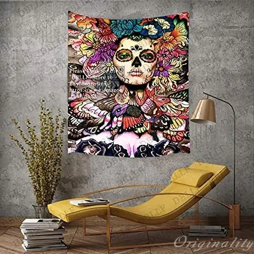 Mexican Day Of The Dead Sugar Skull Tapestry Floral Skeleton Wall Hanging Home Decoration
Mexican Day Of The Dead Sugar Skull Tapestry Floral Skeleton Wall Hanging Home Decoration