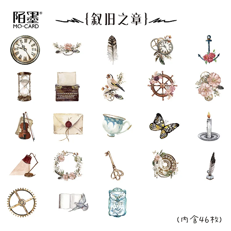 46Pcs/box Retro Simple Old Things Stickers Scrapbooking DIY Decoration Stickers Diary Stickers School Stationery
46Pcs/box Retro Simple Old Things Stickers Scrapbooking DIY Decoration Stickers Diary Stickers School Stationery