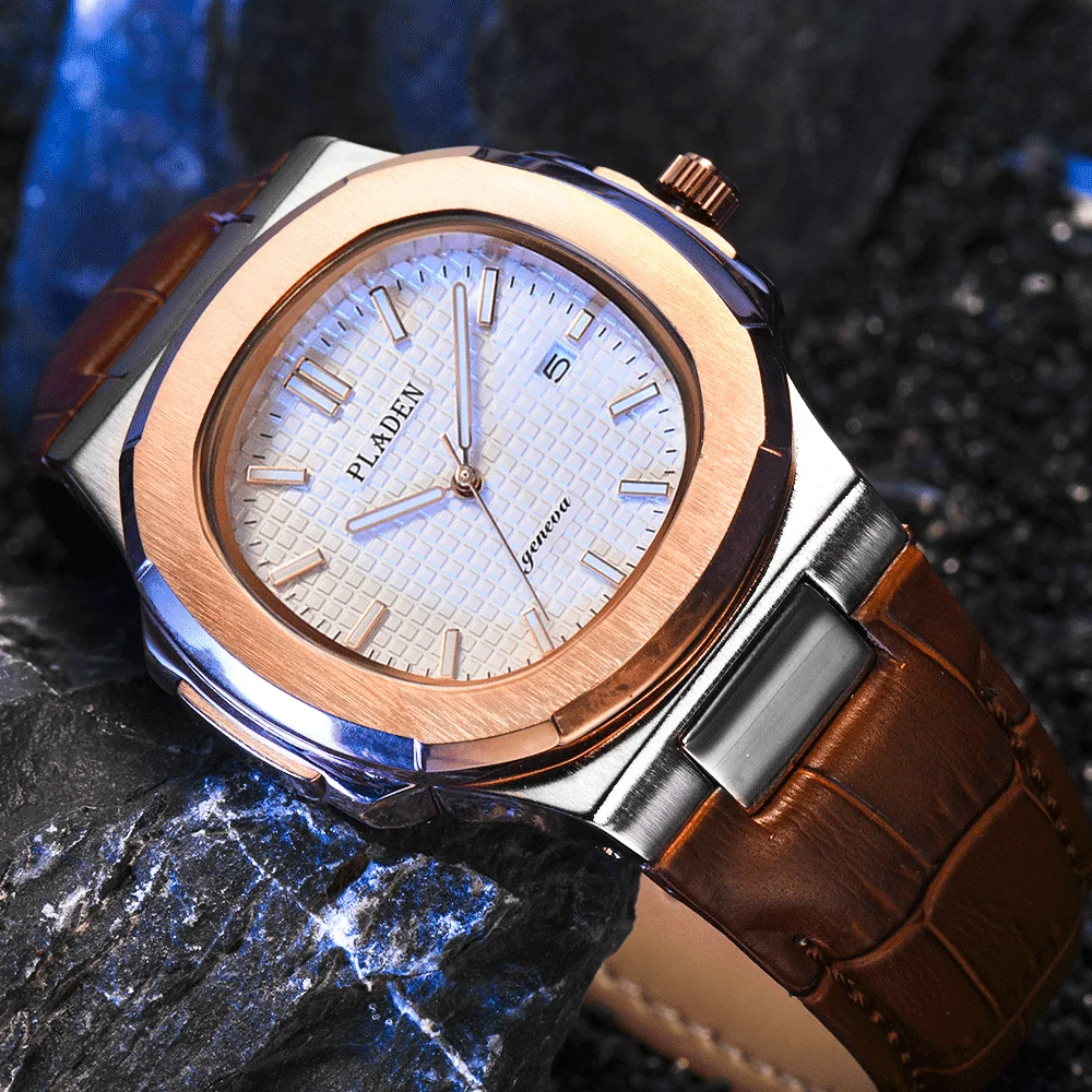 PLADEN Luminous Leather Watch For Men Sapphire Glass Quartz Original Calendar Luxury Montre Gentleman Style Trend Business Gifts
PLADEN Luminous Leather Watch For Men Sapphire Glass Quartz Original Calendar Luxury Montre Gentleman Style Trend Business Gifts